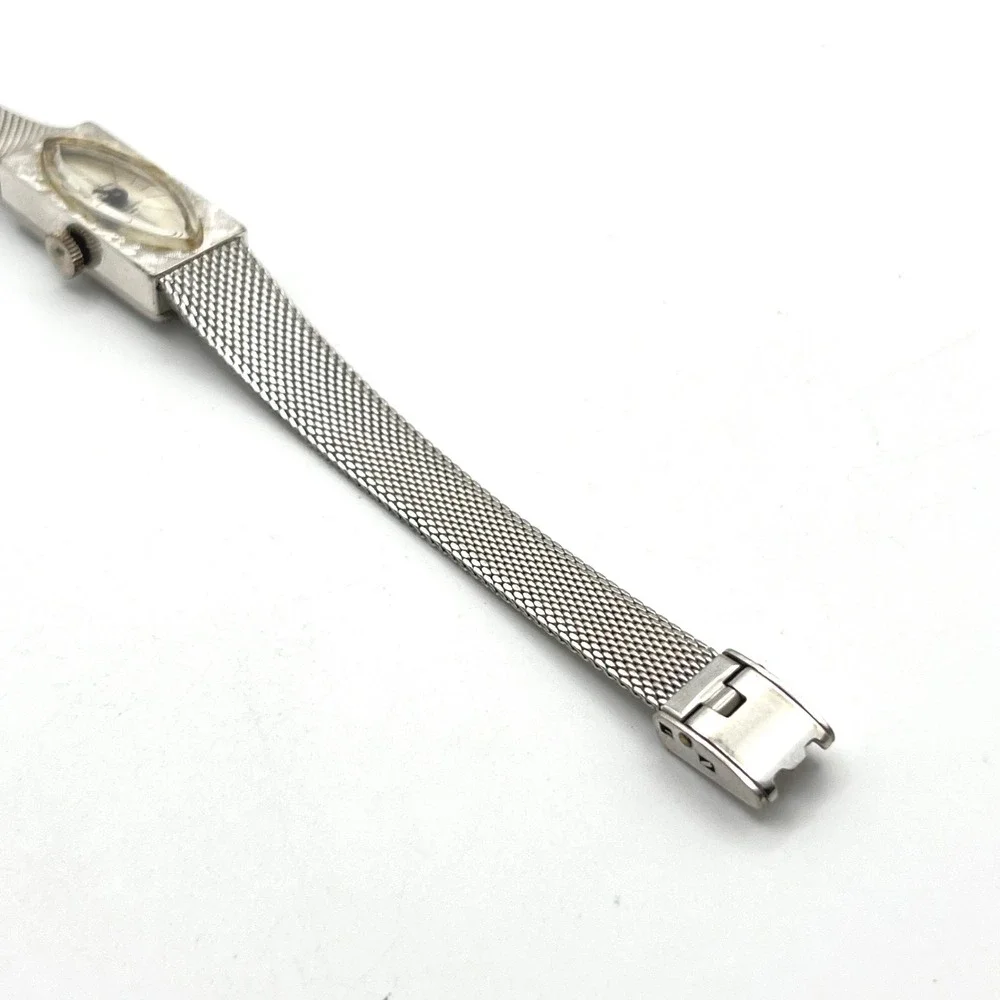 Vintage MF‎ Cortina 17 Jewel Manual Wind Watch 10K RGP Bezel GF Mesh Band Silver